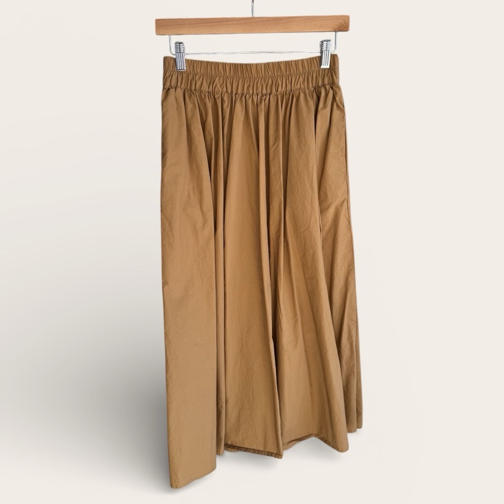 A New Day XS Camel Elastic Waist Midi Skirt Minimalist - Picture 3 of 6